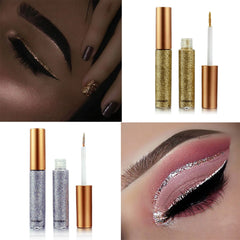 Liquid Eyeliner Makeup Shining Glitter Eyes Cosmetics Waterproof Long Lasting Gold Blue White Color awtargi