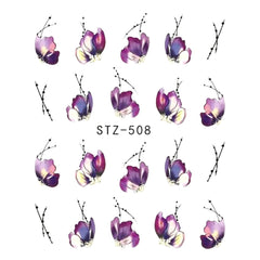 1pcs Nail Sticker Butterfly Flower Water Transfer Decal Sliders for Nail Art Decoration