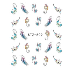 1pcs Nail Sticker Butterfly Flower Water Transfer Decal Sliders for Nail Art Decoration
