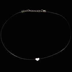 Female Transparent Fishing Line Necklace Silver Invisible Chain Necklace Women atwargi