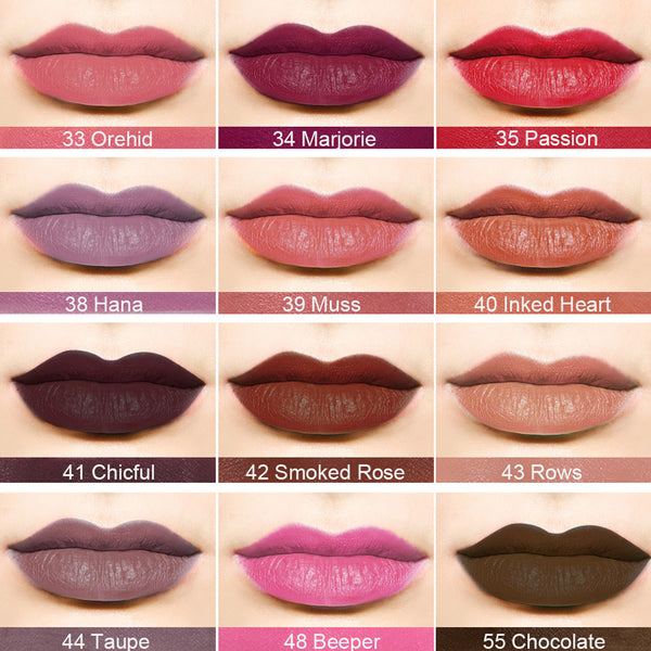 12 Colors Matte Lipstick Waterproof long lasting