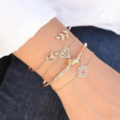 4pcs/Set Fashion  Bracelet Bangle for Women Gold Bracelets Jewelry