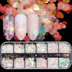 1Case Nail Glitter Powder Dust Iridescent Flakies Sequins Gold Silver
