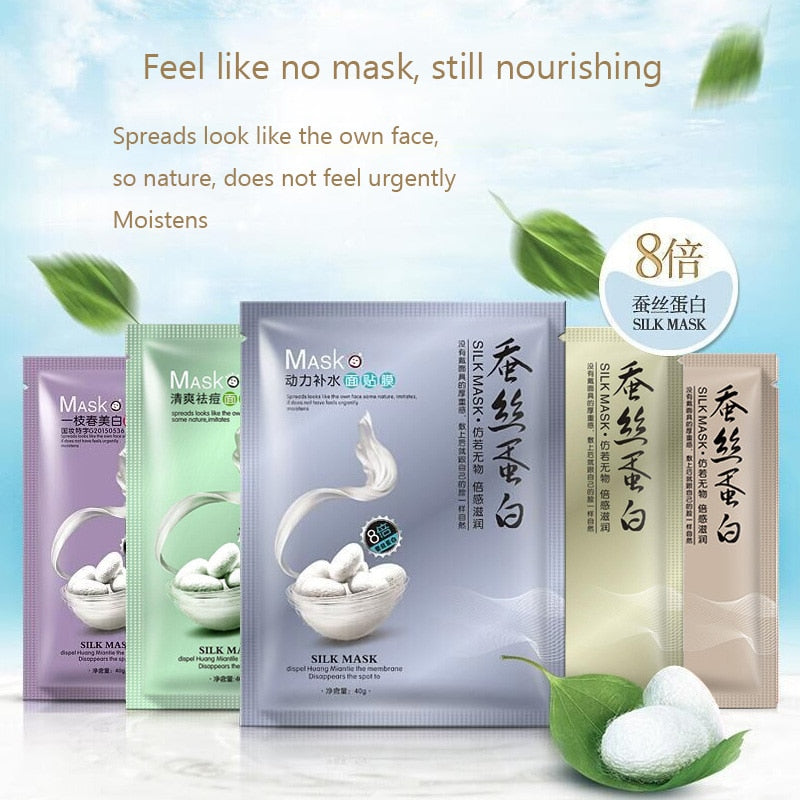 atwargi Silk Mask Water Facial Mask Combination of moisturizing oils Acne Skin Care 1PCS