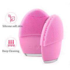 Ultrasonic Electric Facial Cleansing Brush Vibration Skin Remove Blackhead Pore Cleanser Silicone Face Massager USB