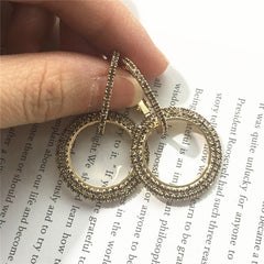 atwargi design creative jewelry high-grade elegant crystal earrings round Gold and silver earrings wedding party earrings for woman