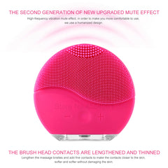 Facial Cleansing Brush Sonic Vibration Massage USB Rechargeable